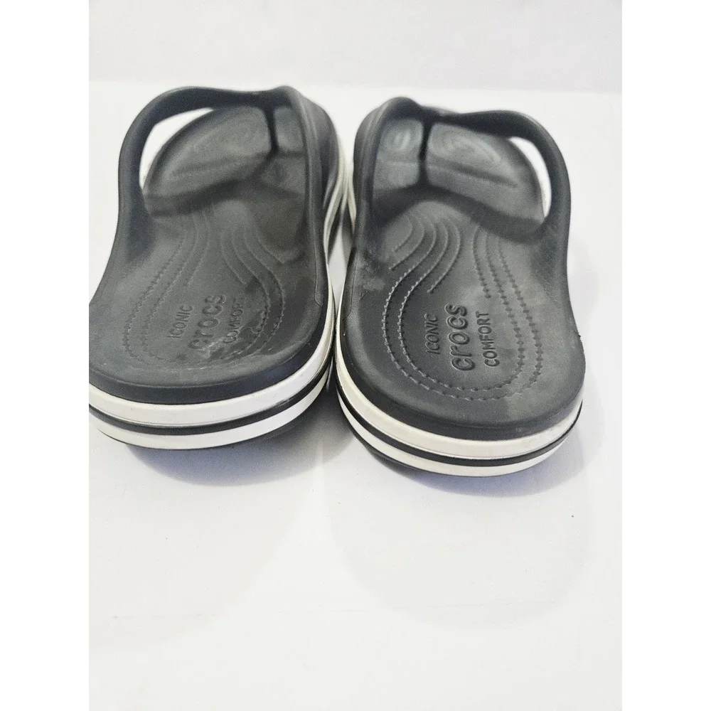 Crocs Unisex‎ Bayaband Flip Sandals Black/White US Men's 12 Women's 10